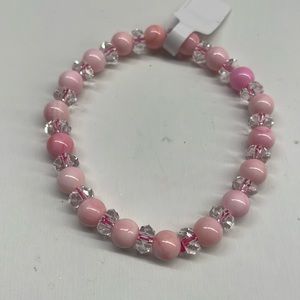 Tridacna stone with clear quartz bracelet